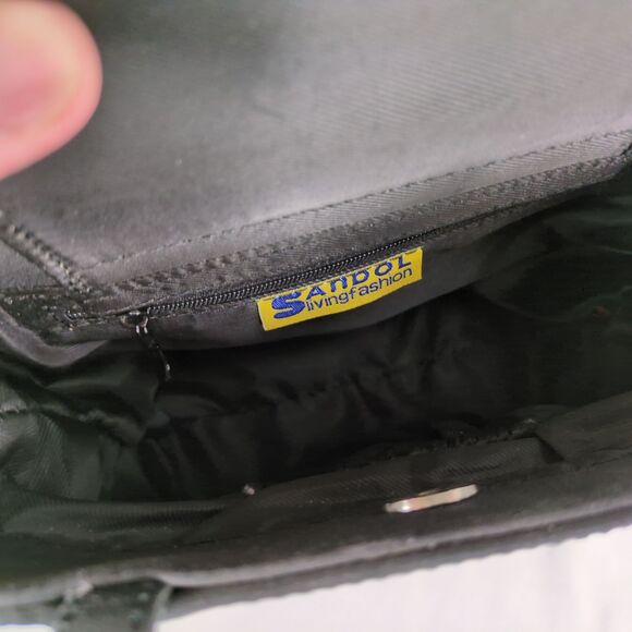 Duke University Blue Devils Embroidered Black Satin Tote 8" Box Purse Sandol Bag - Picture 7 of 7